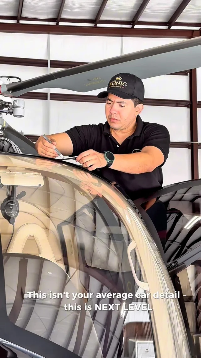Helicopter Tinting: The Luxury Detail Most People Never See 🔥🚁  Ever wondered how the ultra-rich protect their sky-high privacy? 
This isn’t your average car tint - this is next-level luxury detailing for a HELICOPTER!
Wait to see the INSANE transformation from ordinary to extraordinary. Who knew helicopter windows could look THIS good?
#LuxuryLife #HelicopterDetailing #ProDetailing
#WindowTint #BehindTheScenes